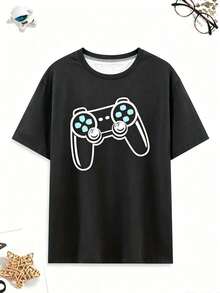 Men's Summer New Pajama Set, Comfortable Round Neck Cool Game Console Print Short Sleeve & Shorts 2 Pieces Set, Lazy Comfortable Casual Homewear Outfit - Multicolor - View 5