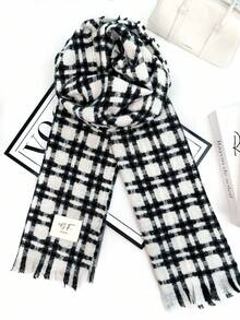 1pc Universal Multi-Color Plaid New Style Versatile Casual Scarf Suitable For Autumn/Winter - J-shaped Rice - View 3
