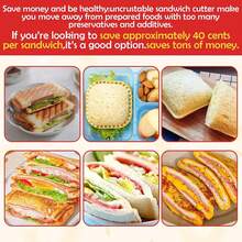 2pcs Square Bread Cutter, 2 Pieces Set Kitchen Essential Sandwich Cutter, Stainless Steel Toast Press Mold Sealer, Quick Make Square Pocket Sandwich, Portable Breakfast DIY Bread Tool Set - Red + Yellow - View 6