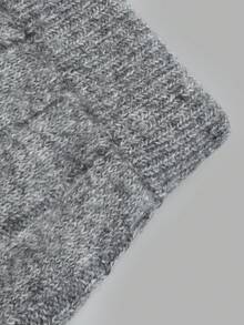 Nicenter Women's Fall Winter 1 Piece Dark Grey Wool Blend Bodycon Mini Skirt, Chic Quiet Luxury For Office, Commute, Vacation & Going Out - Grey - View 4
