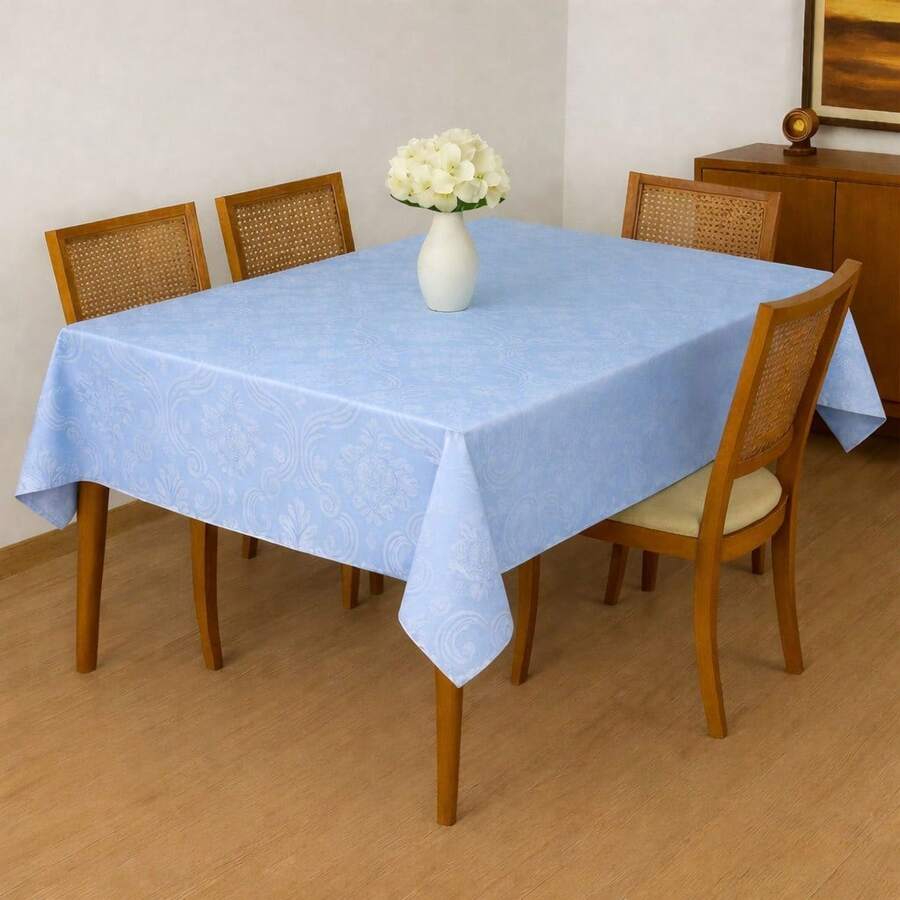Durable And Elegant Rectangular Jacquard Fabric Tablecloth 4/6/8 Seater Luxury Promotion - 嬰兒藍 - 查看 1