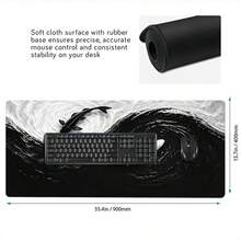 Black White Koi Mouse Pad Gamer XL Extra Large Home Mousepad XXL Office Natural Rubber Carpet PC Table Mat Mouse Mats - View 8