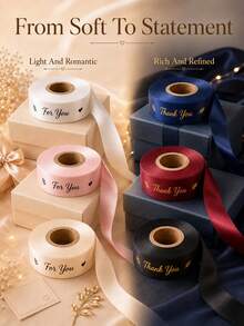 客製化緞面絲帶 25mm 個性化 DIY 織帶，禮品包裝、生日、婚禮、週年紀念，織帶蝴蝶結裝飾禮品，學校用品，返校季 - 彩色 - 查看 8