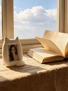 3D Printed Cat Vertical Photo Frame, Cute Kitten Photo Holder, Healing Atmosphere Desktop Decor, Fun Memory Display Stand, Suitable For Bookshelf Entryway, Valentine's Day Mother's Day Birthday Anniversary Gift, Cat Lover Home Decoration - Multicolor - View 6