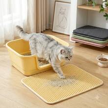 1pc - Extra Large Double Layer Cat Litter Mat, EVA Non-Slip Waterproof, Effectively Traps Scattered Litter, Washable Easy To Clean, Odor-Resistant Durable Tray - Multicolor - View 3