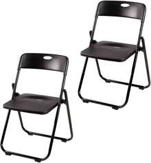Set de Sillas Plegables, Color Negro, Estructura Metálica Resistente, con Gomas Antiderrapantes (6) - Negro - Ver 1