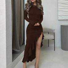 Women Short Dresses - Brown - View 1