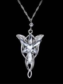 Evening Star Resin Necklace, Elf Princess Pendant Necklace - Silver - View 6