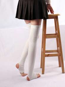 Thickened Over-The-Knee Socks, Warm And Comfortable - White - View 3