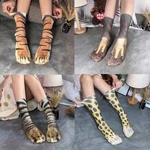 1 Pair Animal Socks Digital Print Realistic Cat Dog Funny Quirky Personalized Socks,Halloween - Multicolor - View 3