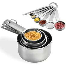 5/7/12pcs Stainless Steel Measuring Cups And Spoons Set, Baking Measuring Cups, Kitchen Gadgets, Cooking And Baking Kitchen Tools, Suitable For Most Spice Jars (Silver) - Silver - View 12
