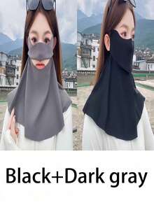 1/2pcs Breathable Ice Silk Neck Gaiter Face Mask, UV Protection, Sunscreen, Seamless, Washable, Outdoor Sun Shade - Drinking Water Version - View 17