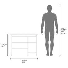 Computer Desk With Open Storage, White - White + Particle Board + Melamine - View 3