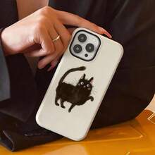 [24h Shipping From DE]Apple18 17 16 15 Promax  21 -26 Ultra Galaxy Cute Black Cat Blue Eyes Adorable Phone Case For IPhone17ProMax 16 15 14 12mini 7Plus XR 2in1 Tough Glossy Case JHW4Cheap Nice Gift Phone Case For Party Favor - 1 Piece Of Picture Color - View 4