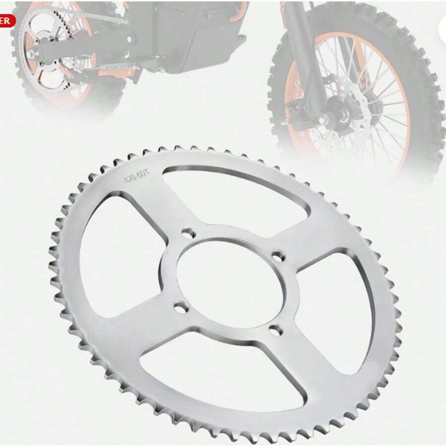 Sproket Penggerak Belakang 420 60T, Cocok Untuk Suku Cadang Pengganti Sepeda Listrik Off-Road dan Sepeda Motor - Perak - View 1
