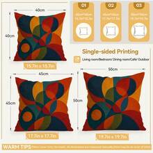 4pcs/1pc Vintage Geometric Abstract Pattern Pillow Covers, Single-Sided Printed Pillow Covers, Suitable For Living Room Bedroom Home Decor, All-Season Pillow Covers - Multicolor - View 4
