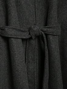 DEEKA Autumn/Winter New Women's European And American Style Fashion Minimalist High Neck Belted Cape Coat - Dark Grey - View 7