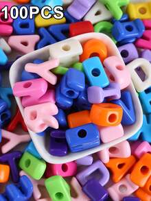 480pcs Large Letter Beads, Colorful Acrylic Chunky Beads, Large Hole Design, Suitable For Keychains, Bracelets And Pendants, Jewelry Making Accessories - Large Letter Beads - View 8