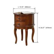 Solid Wood Round Side Table, Vintage Decorative End Table, Multi-Functional Small Round Coffee Table, Balcony Living Room Plant Stand, Home Decor Side Table, In Stock - Maroon - View 7