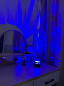 1pc 7-Color Aurora Borealis Wave Projection Night Light, Glowing Crystal Lamp With Remote Control, USB Powered, Suitable For Bedroom, Gaming Room, Ceiling, Gifts, Party - Multicolor - View 3