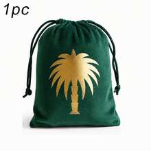 5pcs/1pc Tas Beludru Hijau dengan Motif Pohon Palem, Tas Dekorasi Pesta Perayaan untuk Hari Nasional Arab Saudi - MultiWarna - View 21