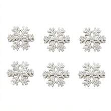 6/10/20pcs Women's Silver Fashion Snowflake Pearl Hair Clips, Winter Atmosphere Artificial Rhinestone Small Alligator Hair Clips, Forehead Bangs Clips, Sweet High-End Hair Accessories For Daily Use, Christmas Snowflake Hair Clips, New Year Essential - Silver - View 3