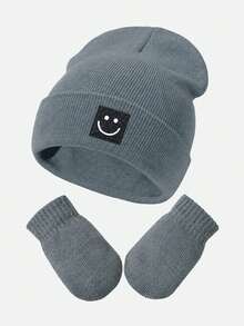 1 Set Baby Winter Knitted Hat And Gloves Set, Elastic Yarn Smile Label, Warm And Comfortable Toddler Hat And Gloves Set, Suitable For Daily Outdoor - 1set - View 22