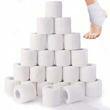 7 Rolls Of Self-Adhesive Bandage, Breathable Athletic Tape, Self-Adhesive Athletic Bandage (White), Suitable For Football, Basketball, Running, Fitness, Badminton, Tennis Accessories, Bandages (5cm White) - White - View 1