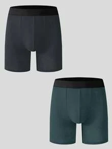 9pcs/Set Celana Dalam Boxer Pria Motif Huruf dengan Karet Pinggang Elastis, Nyaman, Kasual untuk Sehari-hari - MultiWarna - View 9