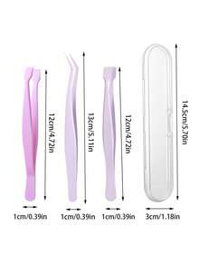 2pcs Set, Includes Eyelash Curler, Lower Lash Curler, Non-Stick Precision Eyelash Extension Tool And Flat Head Curler – Suitable For Beginners, Carefully Designed To Meet Different Needs. Made Of Thick Steel, High Hardness, Good Elasticity, Durable. Comes With Storage Box, Prevents Hand Injury, Comfortable And Natural To Wear. Available In Multiple Colors - Multicolor - View 9