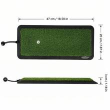 Portable Short Pile Grass Golf Hitting Mat With Rubber Base, Golf Practice Turf Training Pad With Tee Holder & Tees, Compact Indoor Outdoor Backyard Chipping Driving Practice Mat For Golfers - Green - View 7