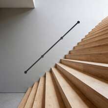ZhdnBhnos Stair Handrail, 8 Feet Handrails For Stairs, Galvanized Metal Industrial Pipe Railing Indoor Pipe Stair Railing With Wall Mount Support, Round Corner - 8ft - View 1
