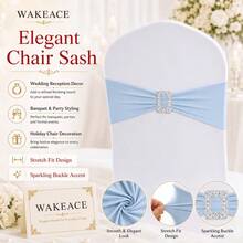 10PCS Elastic Chair Bands, Suitable For Bow And Ribbon Decoration, Stretch And Tie Without Tools, Equipped With Square Buckle Slider, Wrinkle-Resistant Spandex Material, Suitable For Wedding, Party, Banquet And Event Decoration - Multicolor - View 22
