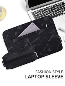 Shockproof Laptop Bag Polyester Computer Bag Laptop Sleeve Compatible With MateBook Galaxybook - Black - View 2