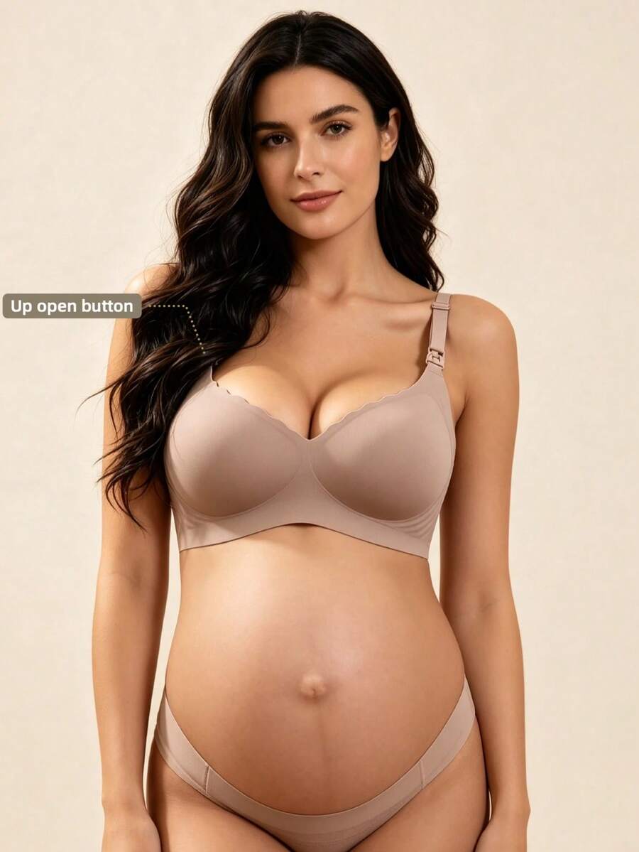 Hart & Haze Bra Menyusui Khaki untuk Menyusui, Bra Khusus Ibu Hamil dengan Fungsi Mengumpulkan & Mengangkat Payudara, Penutup Depan, Cocok untuk Kehamilan & Pasca Melahirkan