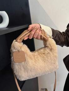 Fairy Plush Handbag, Women's Fashion Shoulder Crossbody Bag, Autumn/Winter Plush Handbag, Multi-Functional Bag, Tag Bag, Fashion Handbag - Multicolor - View 3