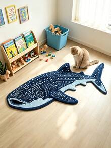1pc Blue Polka Dot Whale Doormat, Small Rug, Welcome Mat, Carpet, Floor Mat, Outdoor Doormat, Kitchen Rug, Home Decor, Front Door Mat, Area Rug, Outdoor Mat, Home Decor, Area Carpet, Garden Rug, Washable Carpet - Multicolor - View 6
