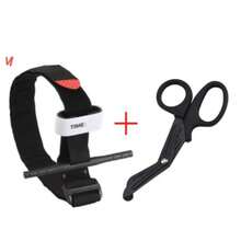 Kit Torniquete Tático Militar Kit Primeiros Socorros Tesoura Aph Ponta Romba Socorrista - B-preto - Visão 1