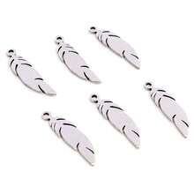 10pcs Stainless Steel Feather Leaf Moon Star Heart Small Charms Pendant For Earrings Necklace Bracelet DIY Jewelry Making Accessories - Stainless Steel Small Pendant - View 5