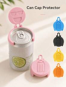1pc Portable Can Lid Protector, Carbonated Beverage, Beer And Soft Drink Can Dust-Proof Sealing Lid, Reusable Flip-Top Hygienic Can Cover, Fun Cartoon Style, Suitable For Kitchen, Home, Cafe, Restaurant, Party, Picnic And Travel - Multicolor - View 3
