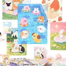 JotBox Twilight Hour Fluffy Moment Conjunto de Pegatinas de Planificador Artístico Vintage de Dibujos Animados Lindos para Decoración de Diarios - Momentos peludos - Ver 5