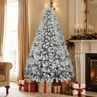 Yitahome Snowy Artificial Christmas Tree – Approx. 880 Tips, Realistic Pine With Foldable Frame & Collapsible Metal Stand, Quick Assembly For Home, Office & Shops, 182cm H X 95cm Diameter