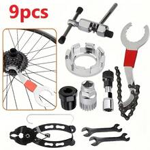Set Alat Rantai Sepeda, Kunci Pas Khusus untuk Membongkar Freewheel Kaset, Termasuk Kunci Rantai dan Freewheel serta Crankset yang Dapat Dilepas. - MultiWarna - View 18