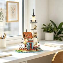 1000+Pcs Jungle Broadcast Station Luxury Building Blocks, Forest Observation Station 2-Story Treehouse Model Toy, Ocean View Wooden Villa Tower, Suitable For Adults To Relieve Stress And Reduce Anxiety, Interesting Adult Game Set, Creative Home Scene Puzzle, Exquisite Desktop Decoration, Birthday Gift For Boyfriend/Girlfriend - Multicolor - View 9
