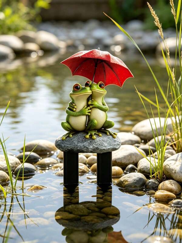 2D Flat Cute Frog Gardener Sculpture With Shovel, Creative Frog Outdoor Garden Decor, Vibrant Acrylic Outdoor Decoration, Suitable For Halloween, Easter, Autumn Garden Arrangement, Lively Garden Decoration, Magical Atmosphere Light, Gardening Gift