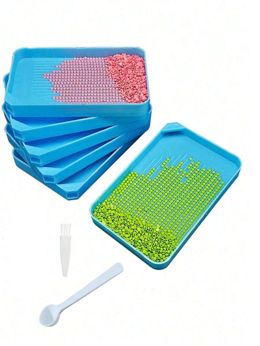 8pcs/Set Adult Diamond Painting Tool Tray Kit, Stackable Diamond Painting Accessories And Tools - A - View 1
