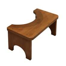 Wooden Stool, U-Shaped Opening Fit, Smooth Curved Polished, Mini Decorative Small Stool - Black - View 3