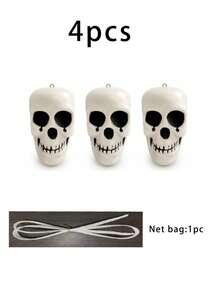 Halloween Skull Decorations, Realistic Skull Props For Indoor Outdoor Halloween Decor, Spooky Skeleton Head Decorations For Haunted House, Graveyard, Yard, Porch, Staircase, Halloween Party And Scary Home Display - Multicolor - View 9