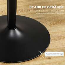 Esstisch Runder Küchentisch Für 2, Moderner Esszimmertisch Mit Stahlbein, Rutschfester Fuß, Ideal Für Kleine Räume - Black - View 6