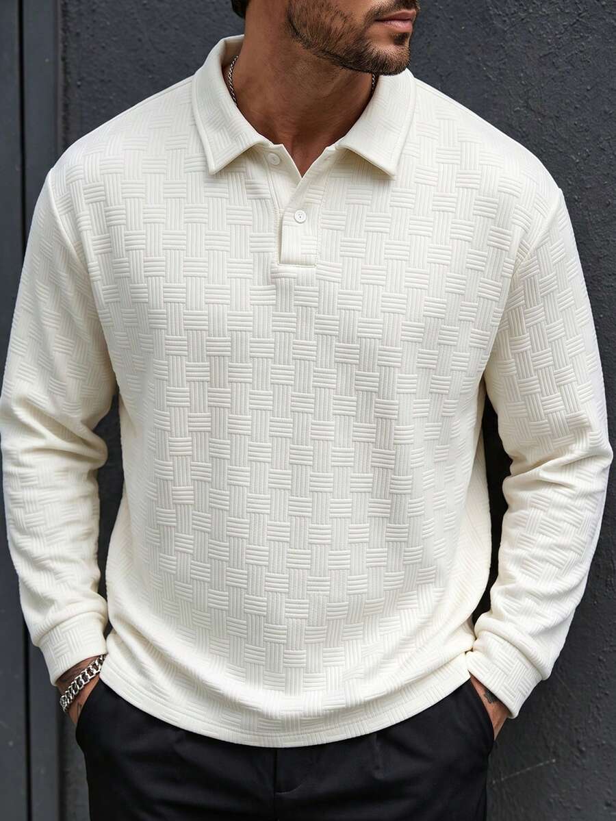 Men's Old Money Style Casual Urban Luxury Business Commute Versatile Polo Shirt - Apricot - View 1